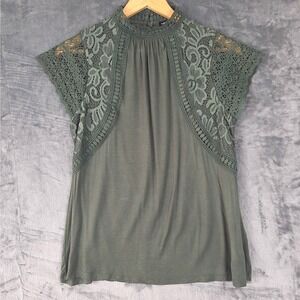 Womens Top Small Boho Floral Crochet Lace Forest Fairy Goblincore Cottagecore‎